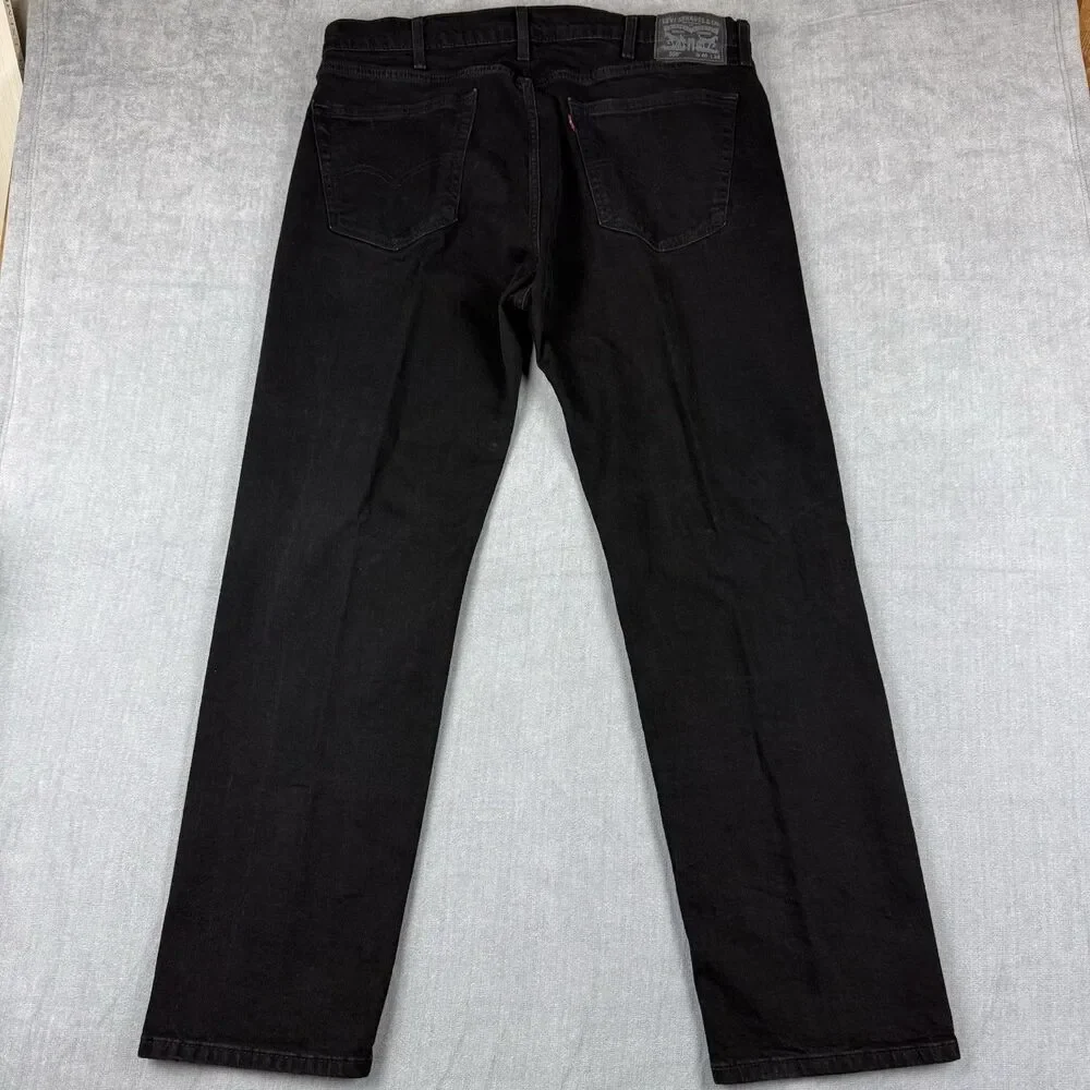 Levi's 505 Jeans Mens 40x32 Black Straight Leg Casual Cotton Stretch